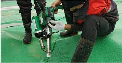 Plastic extrusion welding gun BGT-600 is used for film welding